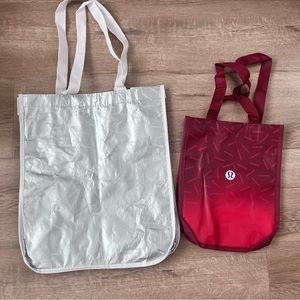 Lululemon‎ reusable Shopping Bag Tote 2 PCs NEW